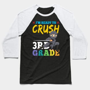 Ninja 3rd Grade Rocks Gift First Day of School Baseball T-Shirt